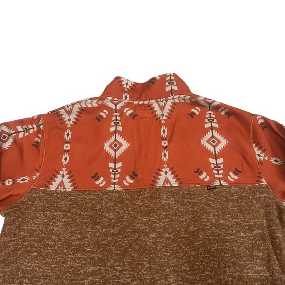 Hooey Pullover Sweater Mens Extra Large Brown Aztec 1/4 Snap Western Outfitter - Picture 9 of 11